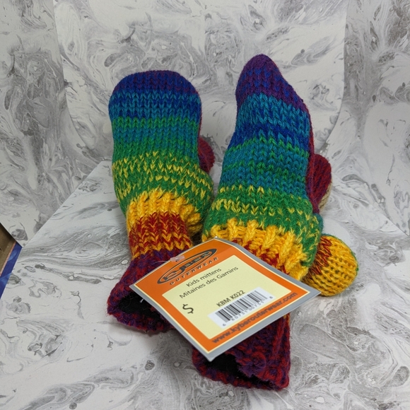 Kyber Rainbow Monkey Mittens, Children, tween with tags - Picture 4 of 4